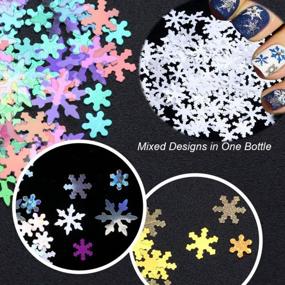 img 2 attached to Get Noticed With Miss Babe Snowflake Nail Sequins Kit - 7 Boxes Of Glittery Mermaid Laser Sparkle - Perfect For Trendy Girl Gifts And DIY Nail Art Decoration!