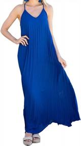 img 4 attached to Summer Maxi Dress For Women - Casual Loose Sleeveless V Neck Chiffon Dress With Pocket By MODECRUSH