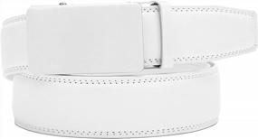 img 1 attached to Micro-Adjustable Leather Ratchet Belt For Men - Ideal For Dress Pants - Fits Perfectly Everywhere - CHAOREN Belt