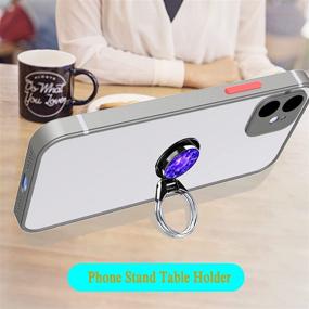 img 3 attached to 📱 ULVMYRING Phone Ring Holder Finger Kickstand - 3 in 1 Phone Grip, 360° Rotation Kickstand, CD Slot & Air Vent Car Phone Mount - Compatible with iPhone, Samsung and More (Blue Epoxy) - Enhance Your Mobile Experience!