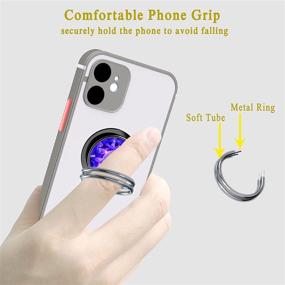 img 2 attached to 📱 ULVMYRING Phone Ring Holder Finger Kickstand - 3 in 1 Phone Grip, 360° Rotation Kickstand, CD Slot & Air Vent Car Phone Mount - Compatible with iPhone, Samsung and More (Blue Epoxy) - Enhance Your Mobile Experience!