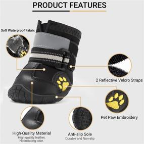 img 1 attached to Ace Row Dog Boots: Anti-Slip, Waterproof & Reflective Shoes for Dogs - Protective & Comfortable Winter Boots for Hot Pavement, Rainy Days - 4PCS/Set