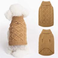 mihachi turtleneck dog sweater: classic cable knit winter coat for cold weather with leash hole - perfect new year's gift for your pet логотип