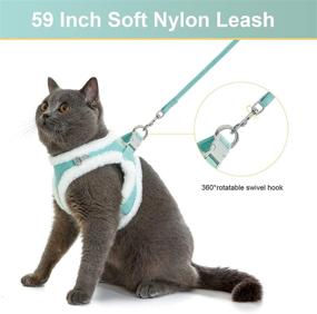 img 1 attached to 🐾 Escape Proof Cat Harness and Leash Set - Soft Plush Vest for Walking Outdoor, Adjustable Easy Control Pet Harness with Reflective Strap - Ideal for Puppy, Kitten, Rabbit, and Ferrets