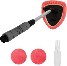 img 4 attached to 🧽 XINDELL Windshield Cleaner Kit - Efficient Car Window Cleaning Tool with Extendable Handle and Reusable Microfiber Cloth - Perfect for Auto Interior and Exterior Glass Wiping (Extendable)
