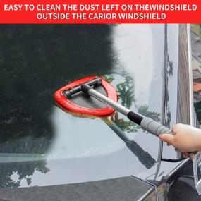 img 2 attached to 🧽 XINDELL Windshield Cleaner Kit - Efficient Car Window Cleaning Tool with Extendable Handle and Reusable Microfiber Cloth - Perfect for Auto Interior and Exterior Glass Wiping (Extendable)