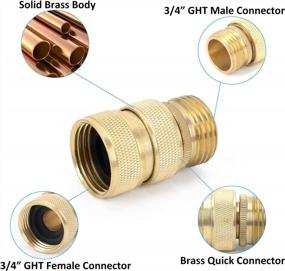 img 3 attached to 3 Sets Of STYDDI Full Flow Brass Quick Release Garden Hose Connector With Male/Female, Solid Brass Full Port Outdoor Water Hose Coupler, Includes 4 Hose Washers