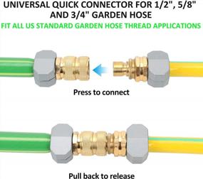 img 2 attached to 3 Sets Of STYDDI Full Flow Brass Quick Release Garden Hose Connector With Male/Female, Solid Brass Full Port Outdoor Water Hose Coupler, Includes 4 Hose Washers