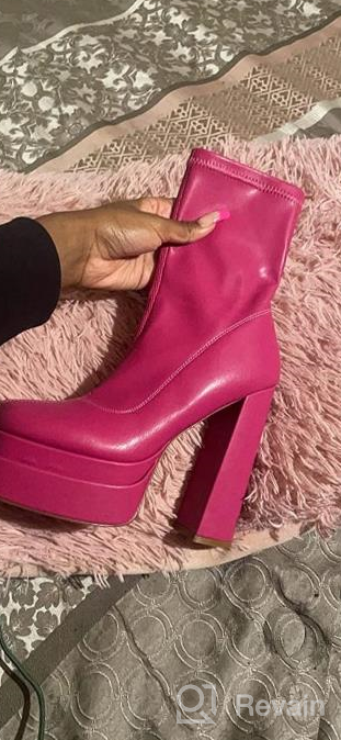 img 1 attached to Step Up In Style With Vivianly'S Women'S Platform Ankle Booties - Block High Heel Mid-Calf Zipper Bootees review by Dan Deng