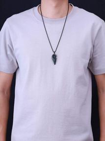 img 3 attached to Стильное ожерелье с подвеской из черного обсидиана от COAI Wing: идеально подходит для любителей моды