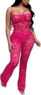 женские кружевные длинные брюки с цветочным принтом, комбинезон, комбинезон: сексуальный клубный образ без рукавов на тонких бретелях логотип
