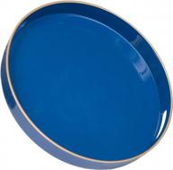 modern navy blue round tray - maoname 13 serving tray for coffee table, ottoman & bathroom decor logo
