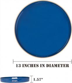 img 1 attached to Modern Navy Blue Round Tray - MAONAME 13 Serving Tray For Coffee Table, Ottoman & Bathroom Decor