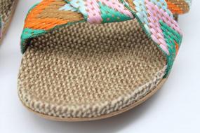 img 2 attached to Women'S Flax Cross Slippers Indoor Breathable Outdoor Sandals House Shoes