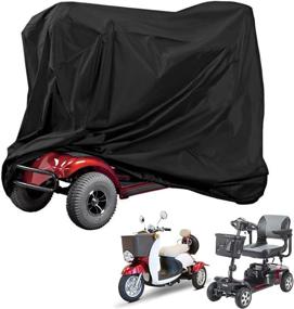 img 4 attached to 🛡️ Waterproof Mobility Scooter Cover - Accessories for 3&4 Wheel Scooters, 55" L x 26" W x 36" H