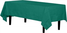 img 4 attached to Dark Green Rectangle Table Cover - 12-Pack Premium Plastic Tablecloth 54In. X 108In. For Enhanced SEO