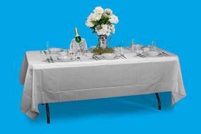 img 1 attached to Dark Green Rectangle Table Cover - 12-Pack Premium Plastic Tablecloth 54In. X 108In. For Enhanced SEO