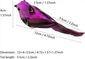 img 3 attached to 6Pcs 12Cm/4.72Inch Artificial Foam Bird Feather Sparrow Ornaments With Claws For DIY Wedding Decoration Crafts