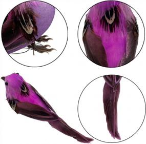 img 2 attached to 6Pcs 12Cm/4.72Inch Artificial Foam Bird Feather Sparrow Ornaments With Claws For DIY Wedding Decoration Crafts