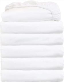 img 4 attached to Queen Size White Microfiber Fitted Bottom Sheet 6-Pack Deep Pocket Sheets