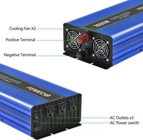 img 2 attached to 3000W Power Inverter - 3000 Watt Modified Sine Wave Inverter with 3 🔌 AC Outlets - DC 12V to AC 110V Converter for Car RV Truck (Blue)