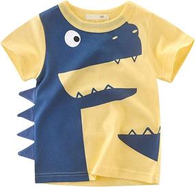 img 2 attached to 🦖 Dress Your Little Explorer in Style with DEEKEY Toddler Dinosaur T-Shirts – Boys' Clothing Collection