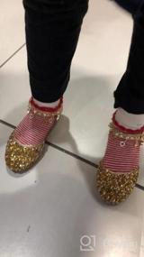 img 6 attached to Блестящие туфли на каблуке с кристаллами и цветочной лентой для девочек - идеальный вариант для вечеринок, свадеб и праздников - отлично подходят для детей и малышей.