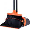 52" long handle broom and dustpan set for home, kitchen, office - stand up floor cleaning set! logo