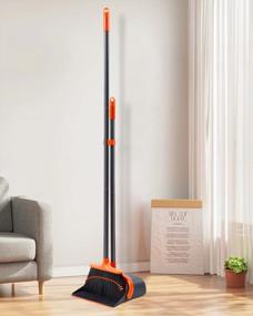 img 3 attached to 52" Long Handle Broom And Dustpan Set For Home, Kitchen, Office - Stand Up Floor Cleaning Set!