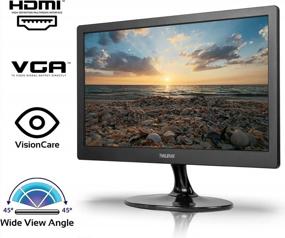 img 3 attached to Thinlerain Monitor Horizontal Vertical Speakers 15.6", 60Hz, Built-In Speakers, Wall Mountable, HDMI