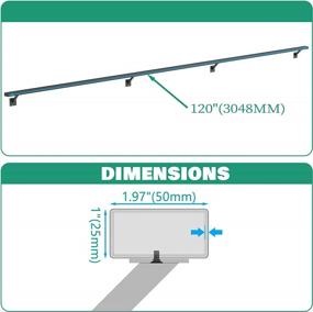 img 1 attached to AMSOOM Heavy Duty Steel Stair Handrail Kit For Indoor And Outdoor Use - Wall Mounted Stairway Railing With Armrest And Stair Brackets - Available In Multiple Lengths (10 Feet, Black)