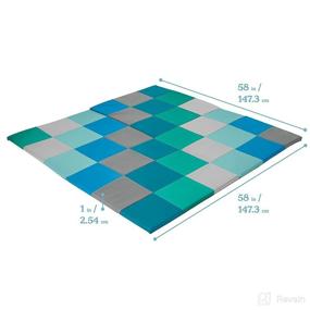 img 3 attached to 🧸 Softzone Patchwork Toddler Foam Play Mat - 58-Inch Square, Colorful Baby Play Mat, Ideal for Tummy Time, School, Daycare, and Home Use - Padded Rug with Contemporary Design