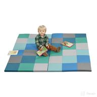 🧸 softzone patchwork toddler foam play mat - 58-inch square, colorful baby play mat, ideal for tummy time, school, daycare, and home use - padded rug with contemporary design logo