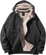 men's winter sherpa fleece hooded sweatshirt | duyang full zip up outwear logo