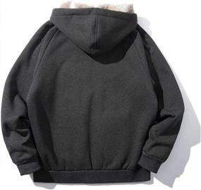 img 3 attached to Men'S Winter Sherpa Fleece Hooded Sweatshirt | Duyang Full Zip Up Outwear