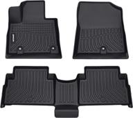 premium custom fit all weather floor mats for 2021-2022 hyundai santa fe hybrid - front & rear set by jdmon in black logo