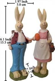 img 1 attached to 6.1 Inch Hand Painted Easter Bunnies Home Decoration - Perfect For The Holiday!