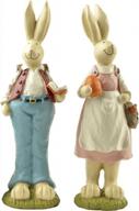 6.1 inch hand painted easter bunnies home decoration - perfect for the holiday! logo