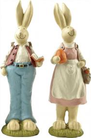 img 4 attached to 6.1 Inch Hand Painted Easter Bunnies Home Decoration - Perfect For The Holiday!