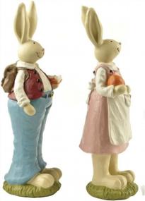 img 2 attached to 6.1 Inch Hand Painted Easter Bunnies Home Decoration - Perfect For The Holiday!