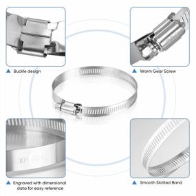 img 2 attached to 12PCS 1''-2'' 304 Stainless Steel Hose Clamp Set By TICONN - Ideal For Pipe, Intercooler, Plumbing, Tube & Fuel Line.