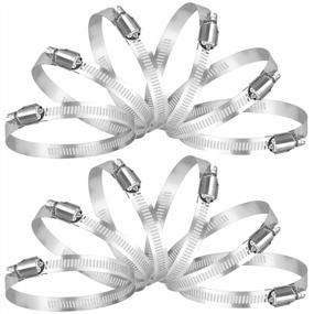 img 4 attached to 12PCS 1''-2'' 304 Stainless Steel Hose Clamp Set By TICONN - Ideal For Pipe, Intercooler, Plumbing, Tube & Fuel Line.