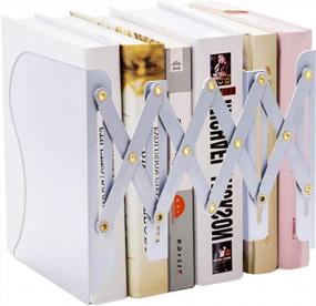 img 4 attached to Adjustable Bookend Organizer - Extends Up To 19 Inches, Perfect For Office Desk Accessories & Books!