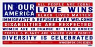 🌍 diverse and empowering: syracuse cultural workers' in our america - black lives matter and love wins car magnet & bumper sticker логотип