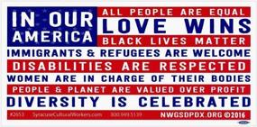 img 3 attached to 🌍 Diverse and Empowering: Syracuse Cultural Workers' In Our America - Black Lives Matter and Love Wins Car Magnet & Bumper Sticker