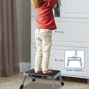 img 3 attached to 🌳 TreeLen Folding Metal Step Stool - 1-Step, 330lbs Capacity, Portable Step Ladder, Non-Slip & Sturdy