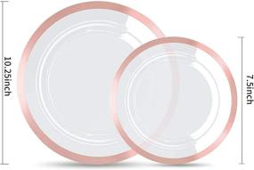 img 3 attached to 🎄 Supernal 120pcs Christmas Plates: Elegant Rose Gold Plastic Dinner & Salad Plates Set