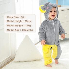 img 3 attached to Toddler Animal Hooded Jumpsuit - MICHLEY Baby Boys Girls Winter Autumn Flannel Romper Costume