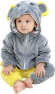 toddler animal hooded jumpsuit - michley baby boys girls winter autumn flannel romper costume logo