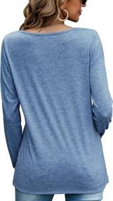 img 3 attached to Versatile Women'S Button-Down Blouse: Short & Long Sleeve Options With Henley Tunic Design